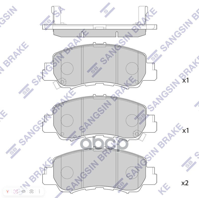 Колодки передние SANGSIN BRAKE SP4344